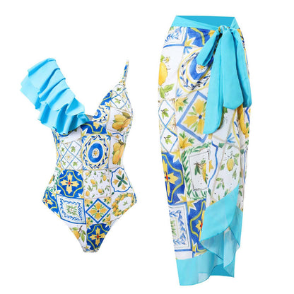 Printed swimming suit for women