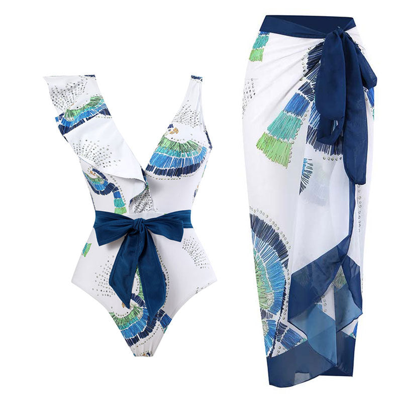 Printed swimming suit for women