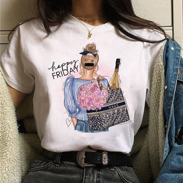 Printed T-shirt - Summer Short Sleeve