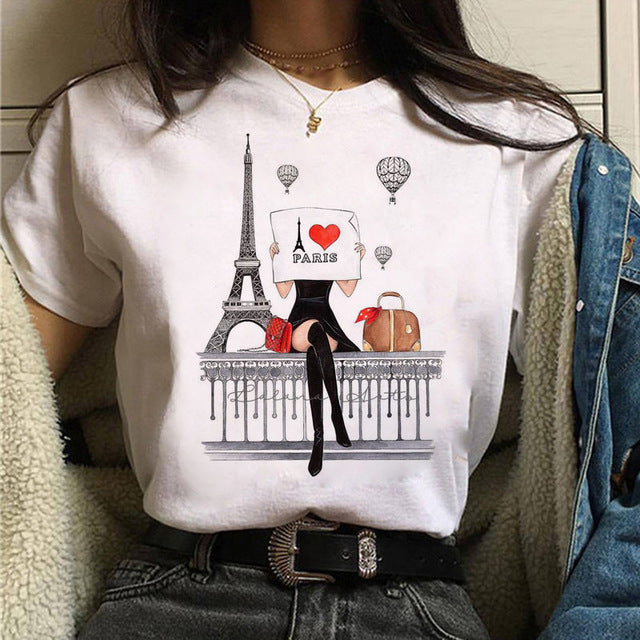 Printed T-shirt - Summer Short Sleeve