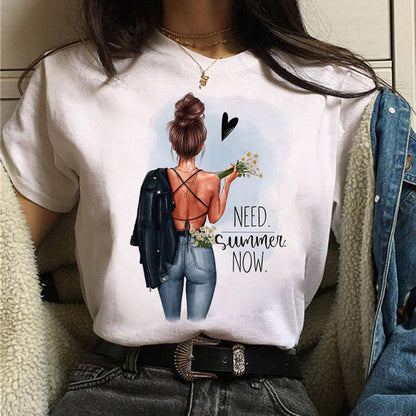 Printed T-shirt - Summer Short Sleeve