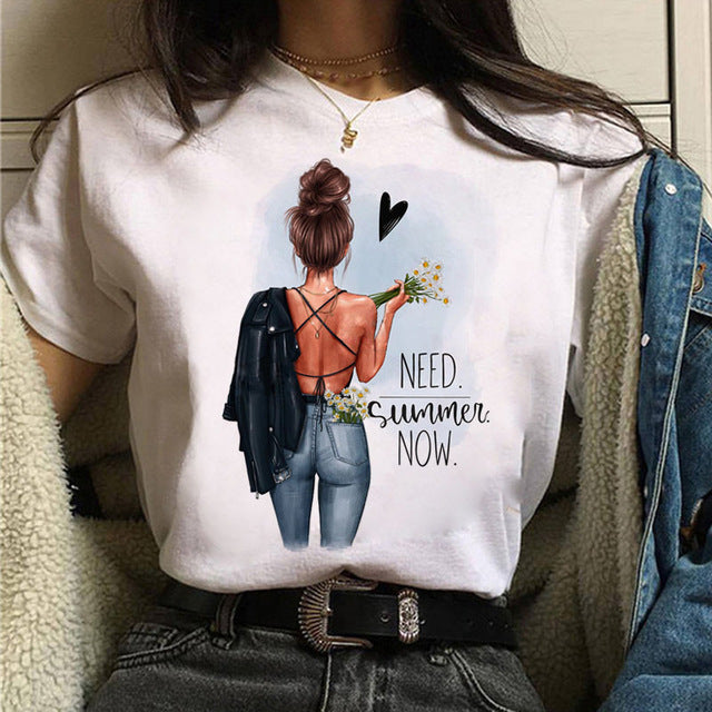 Printed T-shirt - Summer Short Sleeve