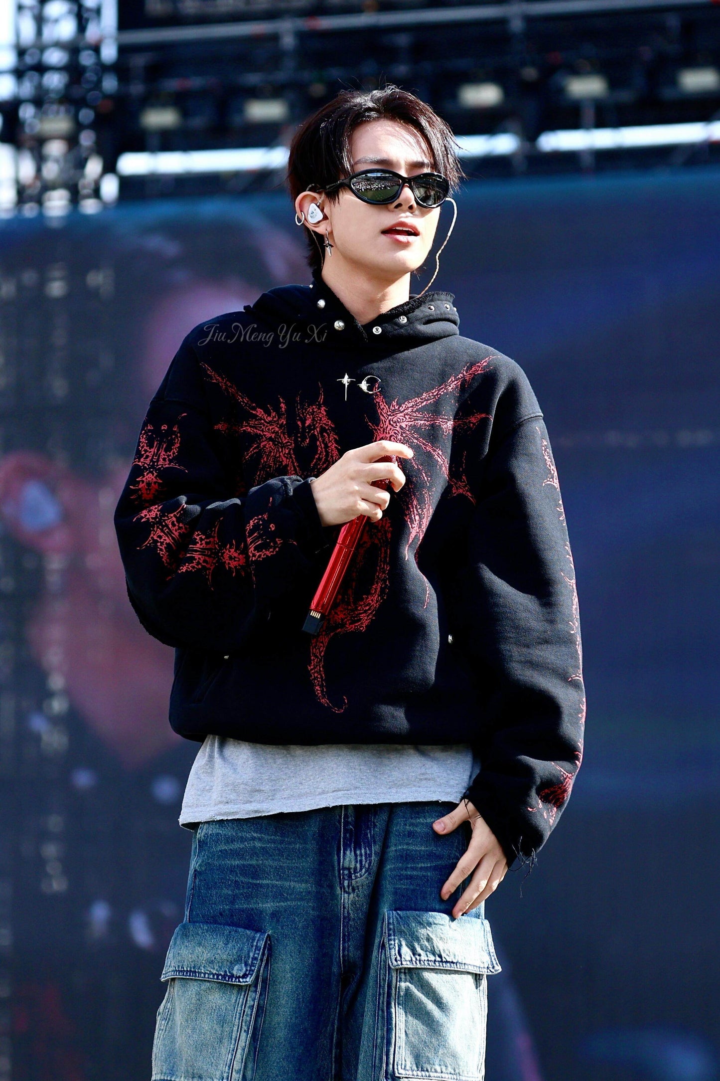 Printed vintage hoodie shirt