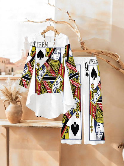Printed Wide-Leg Pants for Women