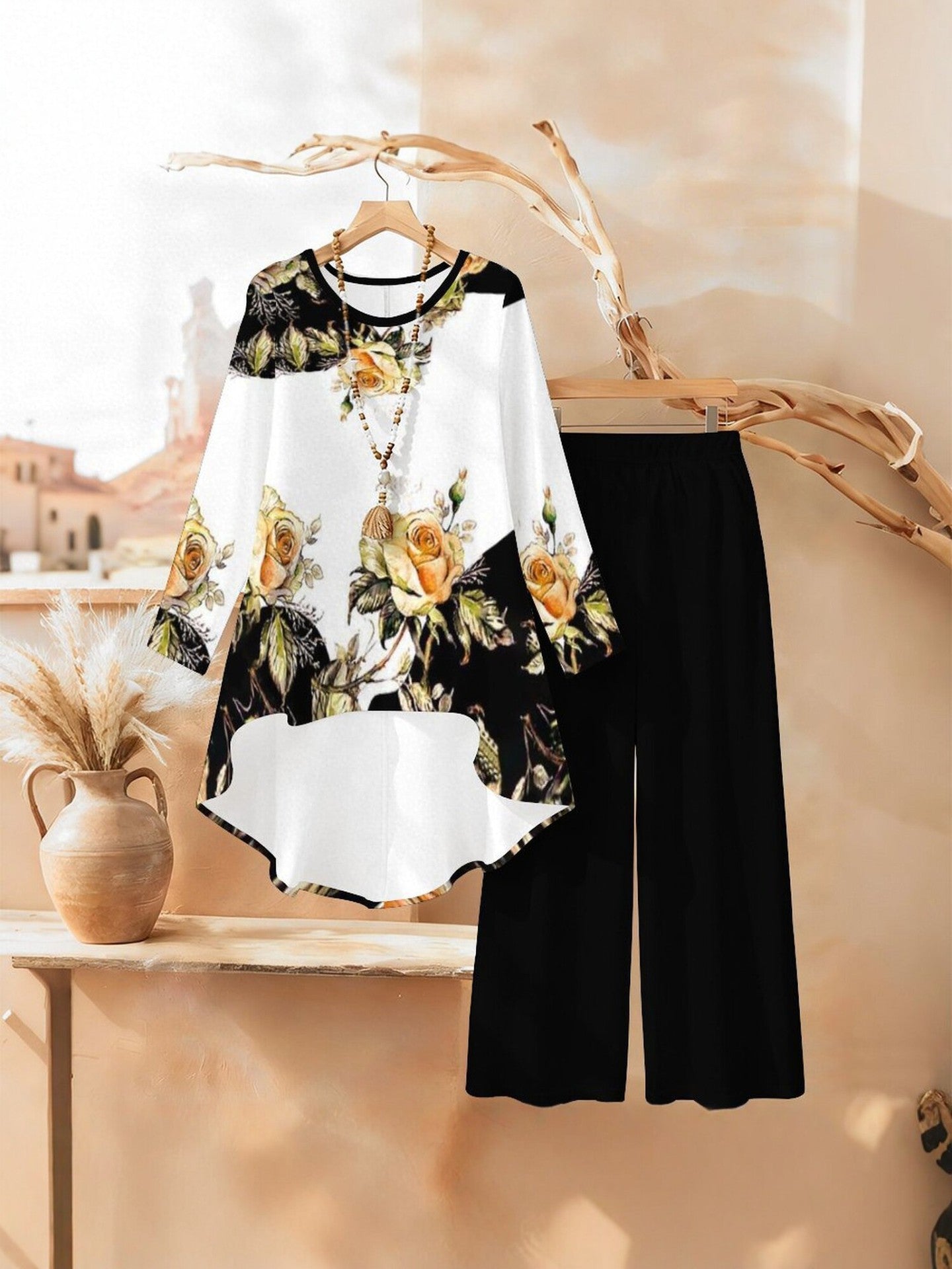Printed Wide-Leg Pants for Women