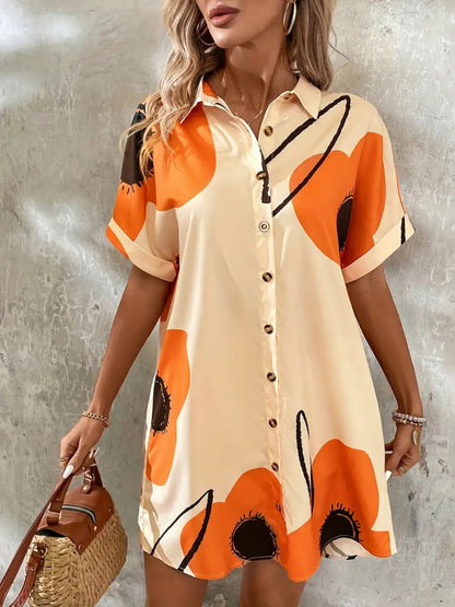Printed women's blouse dress