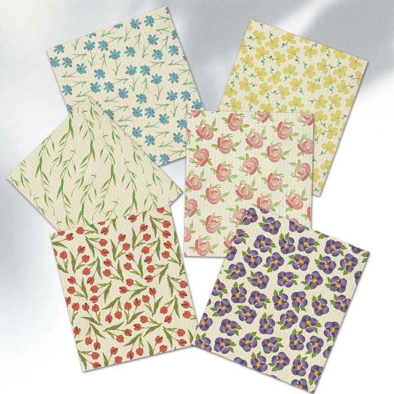 Printed Wood Pulp Cotton Dish Towel