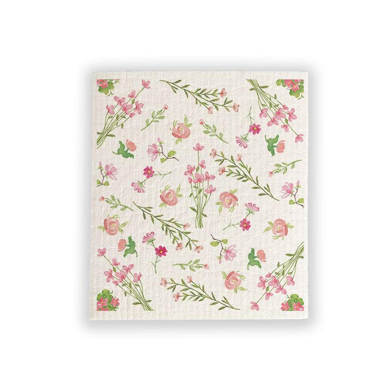 Printed Wood Pulp Cotton Dish Towel