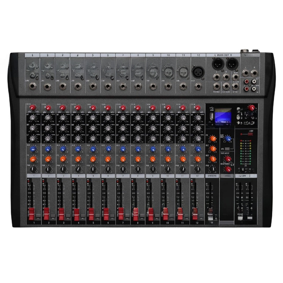 Professional 12-Channel Bluetooth Audio Mixer