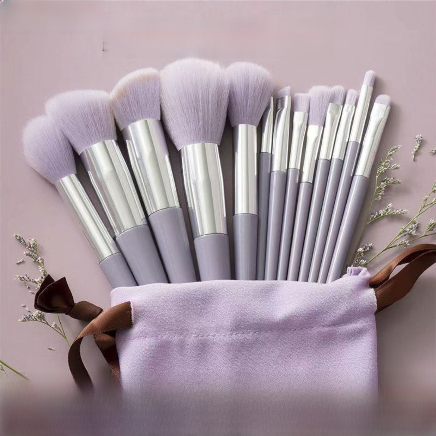 Professional 13-Piece Makeup Brush Set with Velvet Pouch