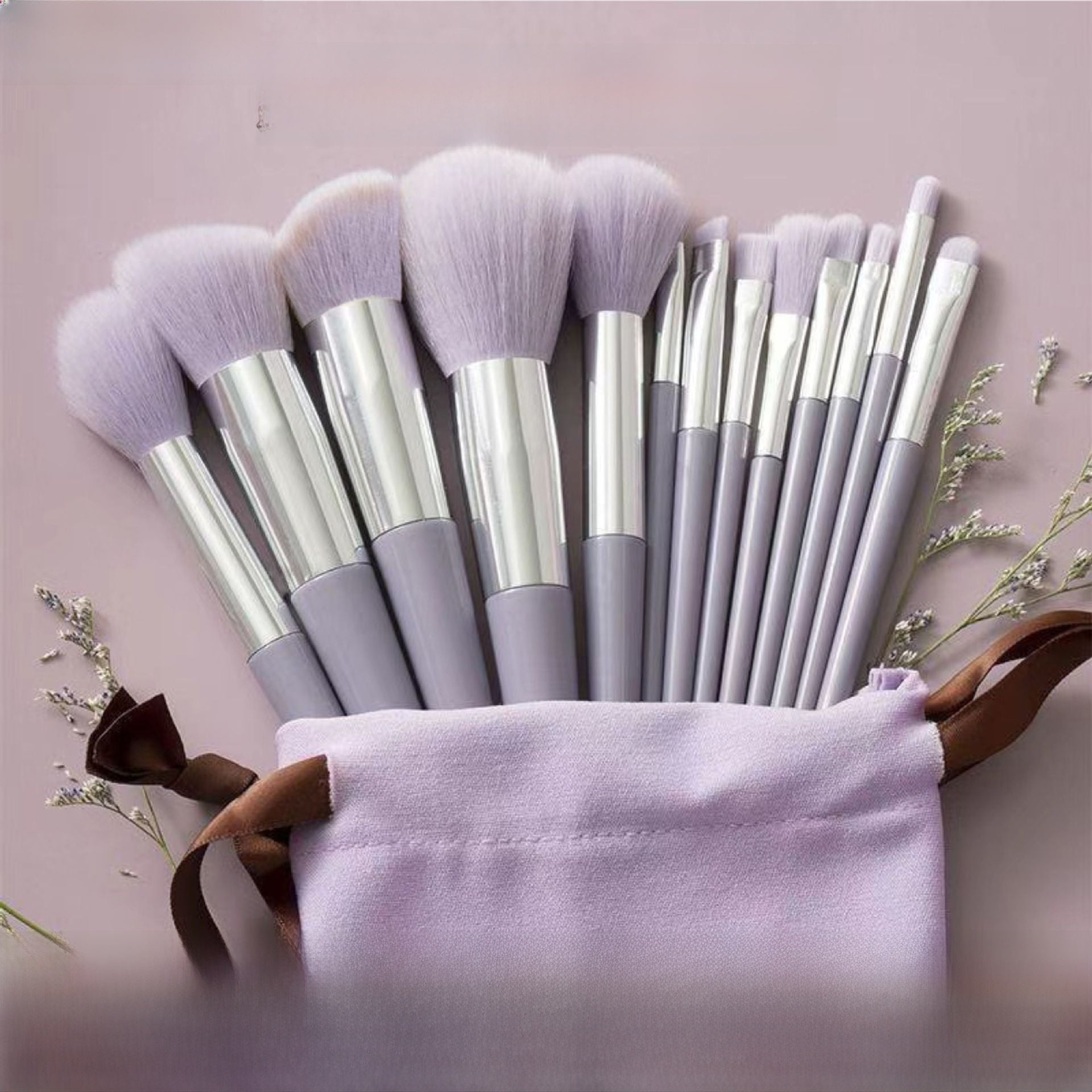 Professional 13-Piece Makeup Brush Set with Velvet Pouch