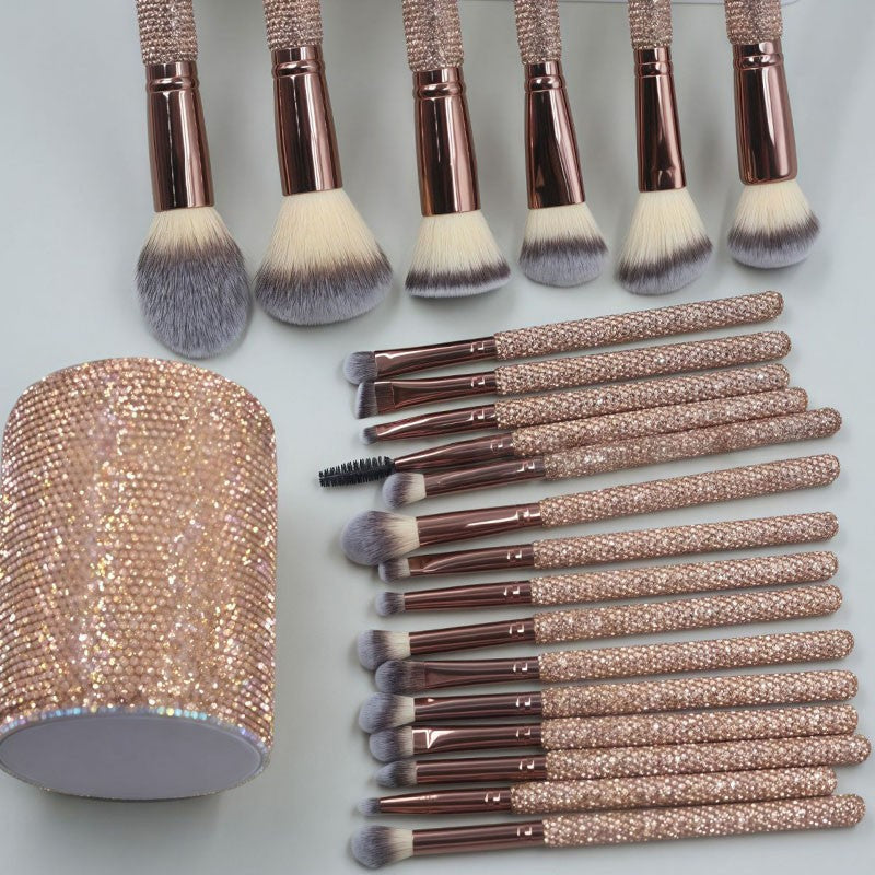 Professional 18-Piece Diamond Makeup Brush Set