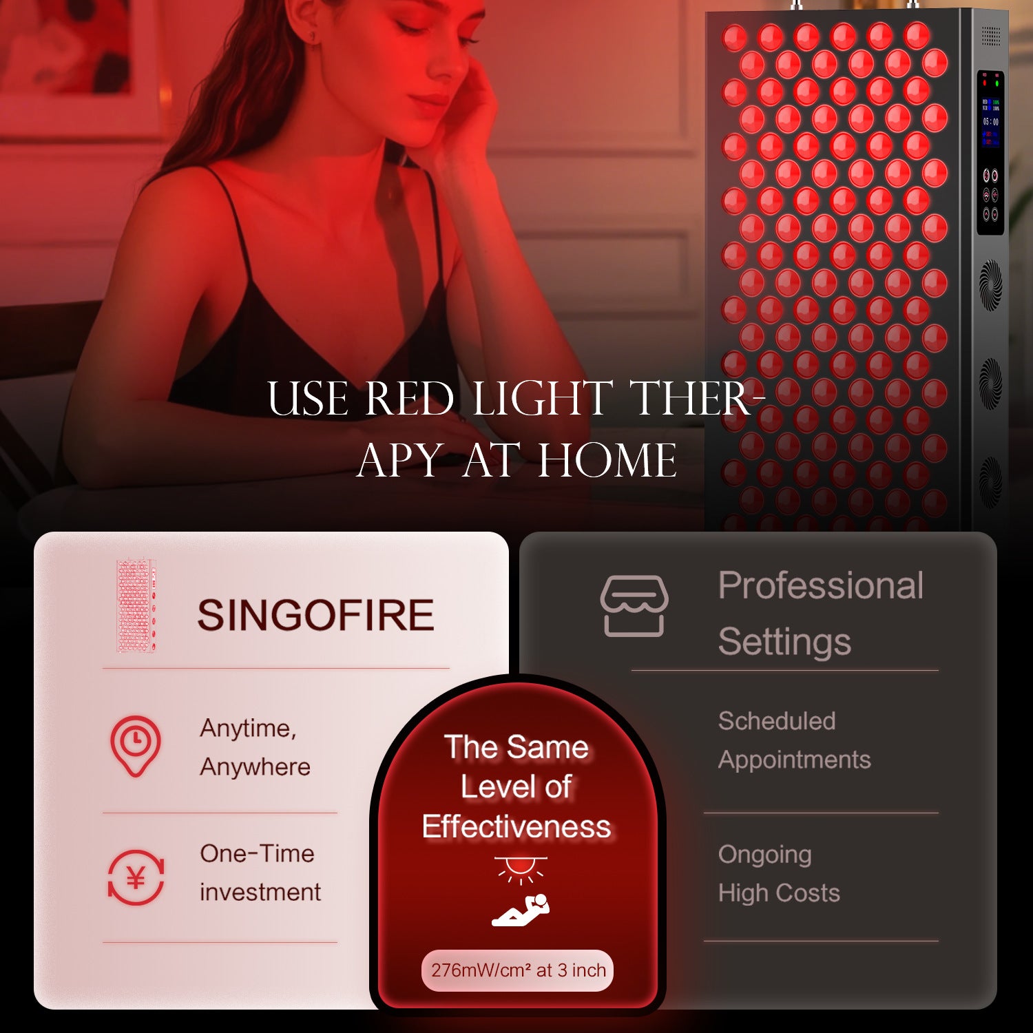 Professional 720W Dual-Wavelength LED Red Light Therapy Lamp