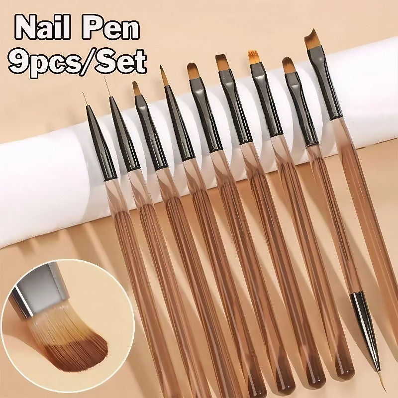 Professional 9-Piece Nail Art Brush Set