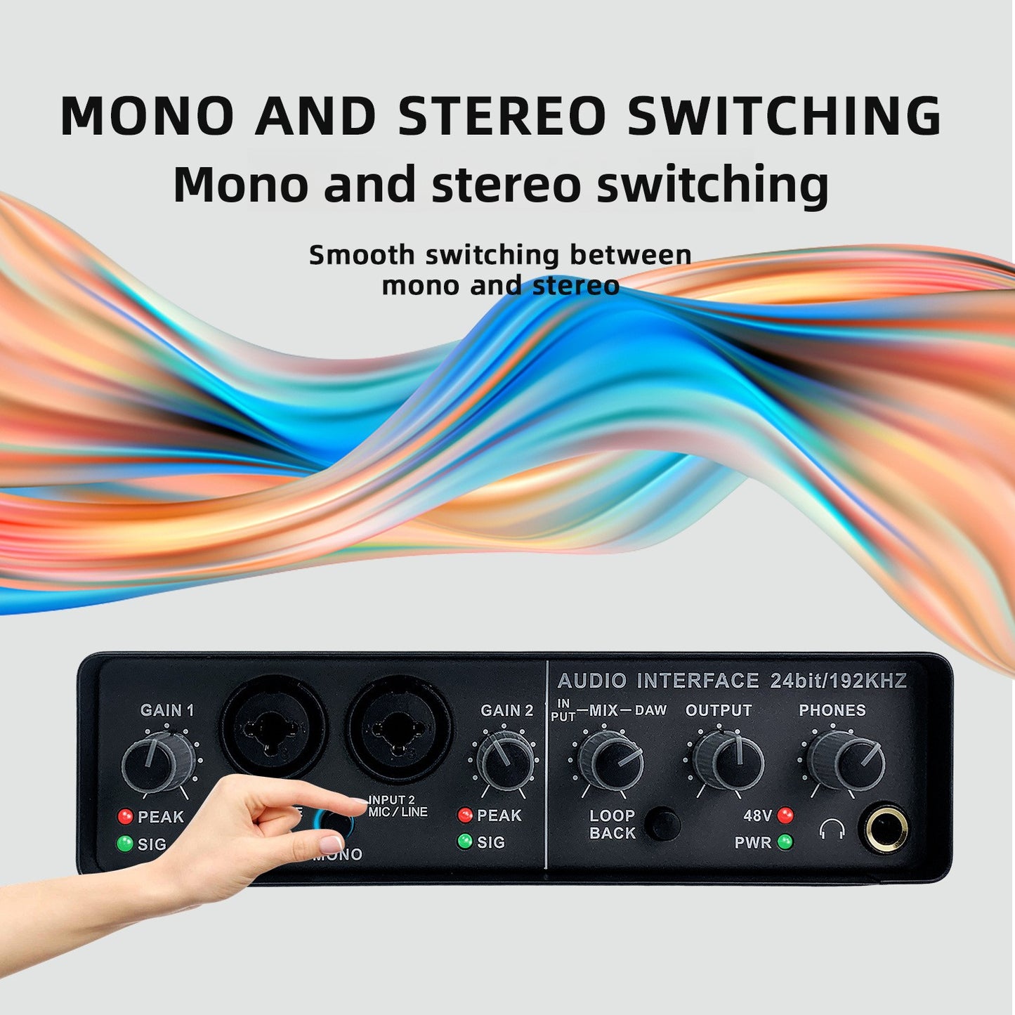 Professional External USB Sound Card with 48V Phantom Power