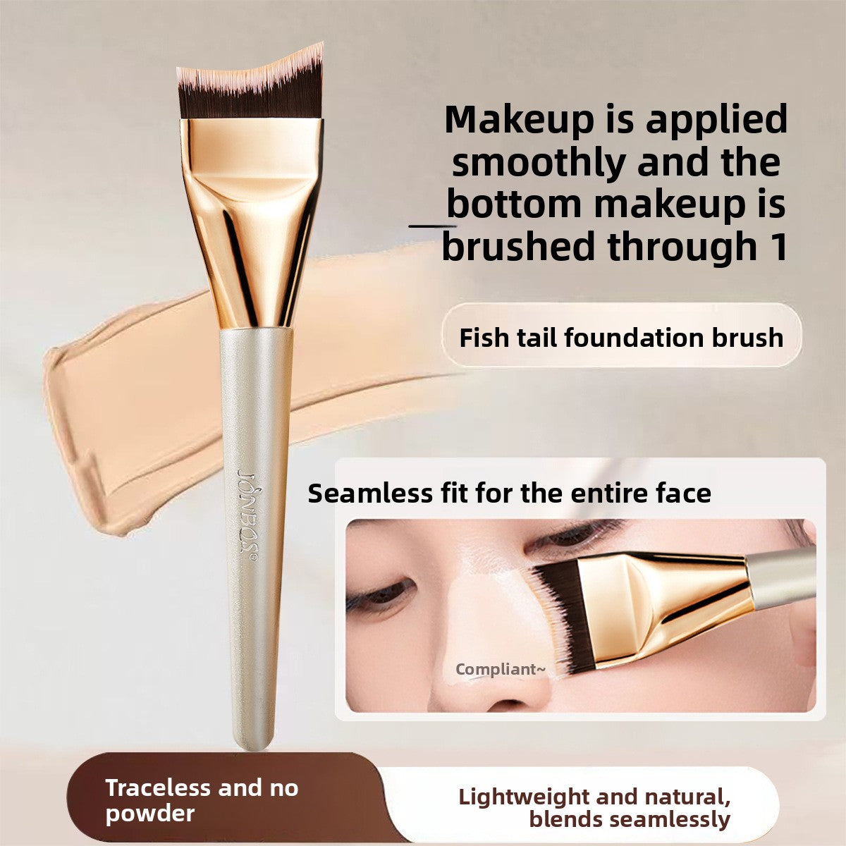Professional Flat Head Foundation Makeup Brush