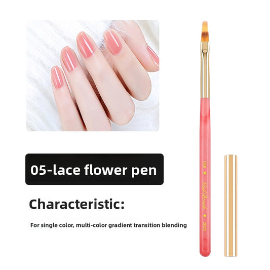 Professional Gold Inlaid Nail Art Brush Set for Salon Use