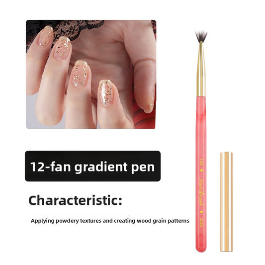 Professional Gold Inlaid Nail Art Brush Set for Salon Use