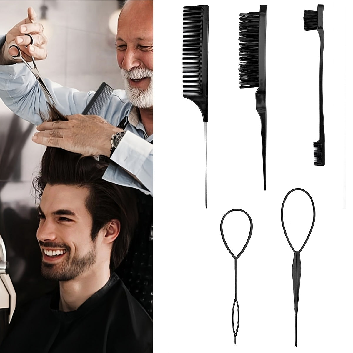 Professional Hair Styling Comb and Brush Set