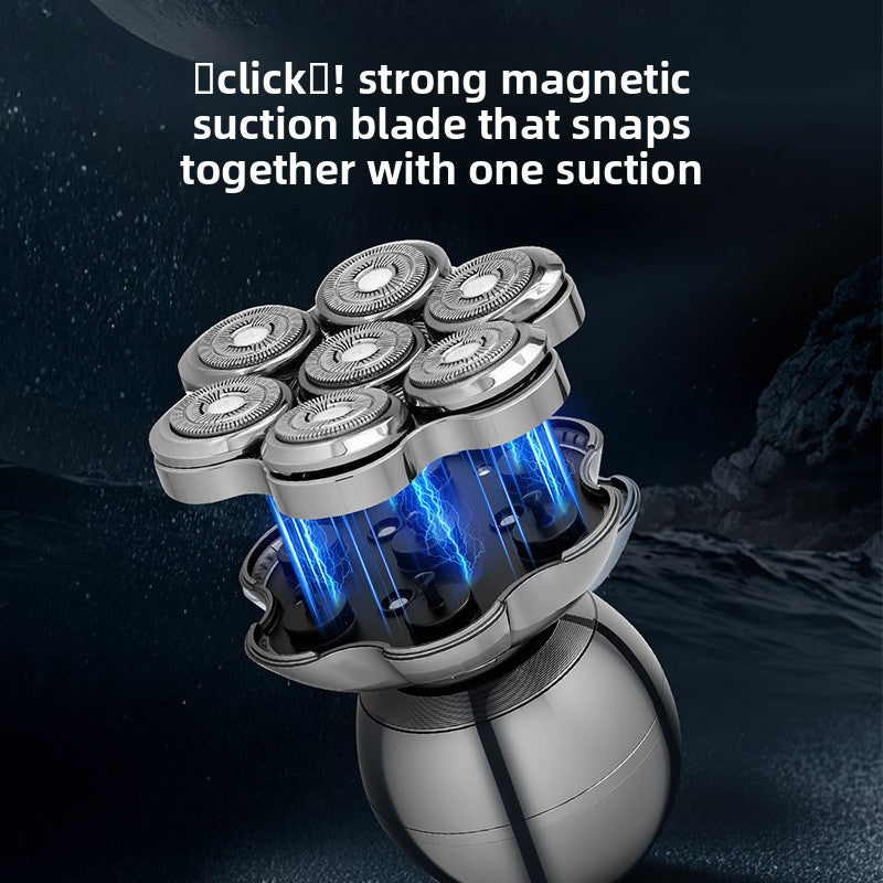 Professional Magnetic Electric Shaver with Trimmer Attachments