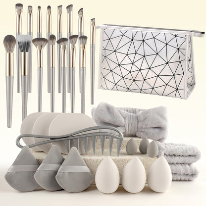 Professional Makeup Brush and Powder Puff Set 46 Pieces
