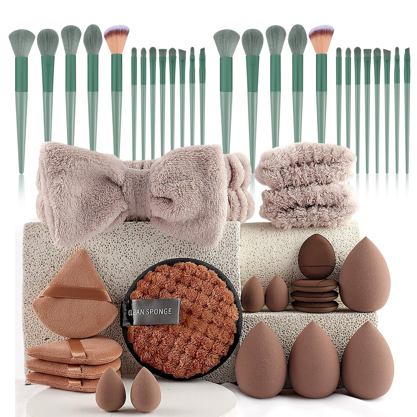 Professional Makeup Brush and Powder Puff Set 46 Pieces