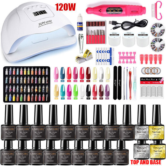 Professional Nail Art Kit with 80 Colors