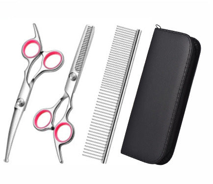 Professional Pet Grooming Scissors Set with Steel Comb