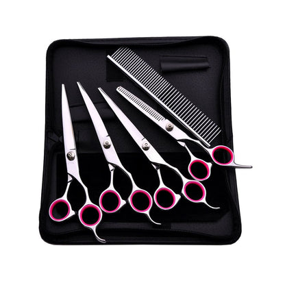 Professional Pet Grooming Scissors Set with Steel Comb