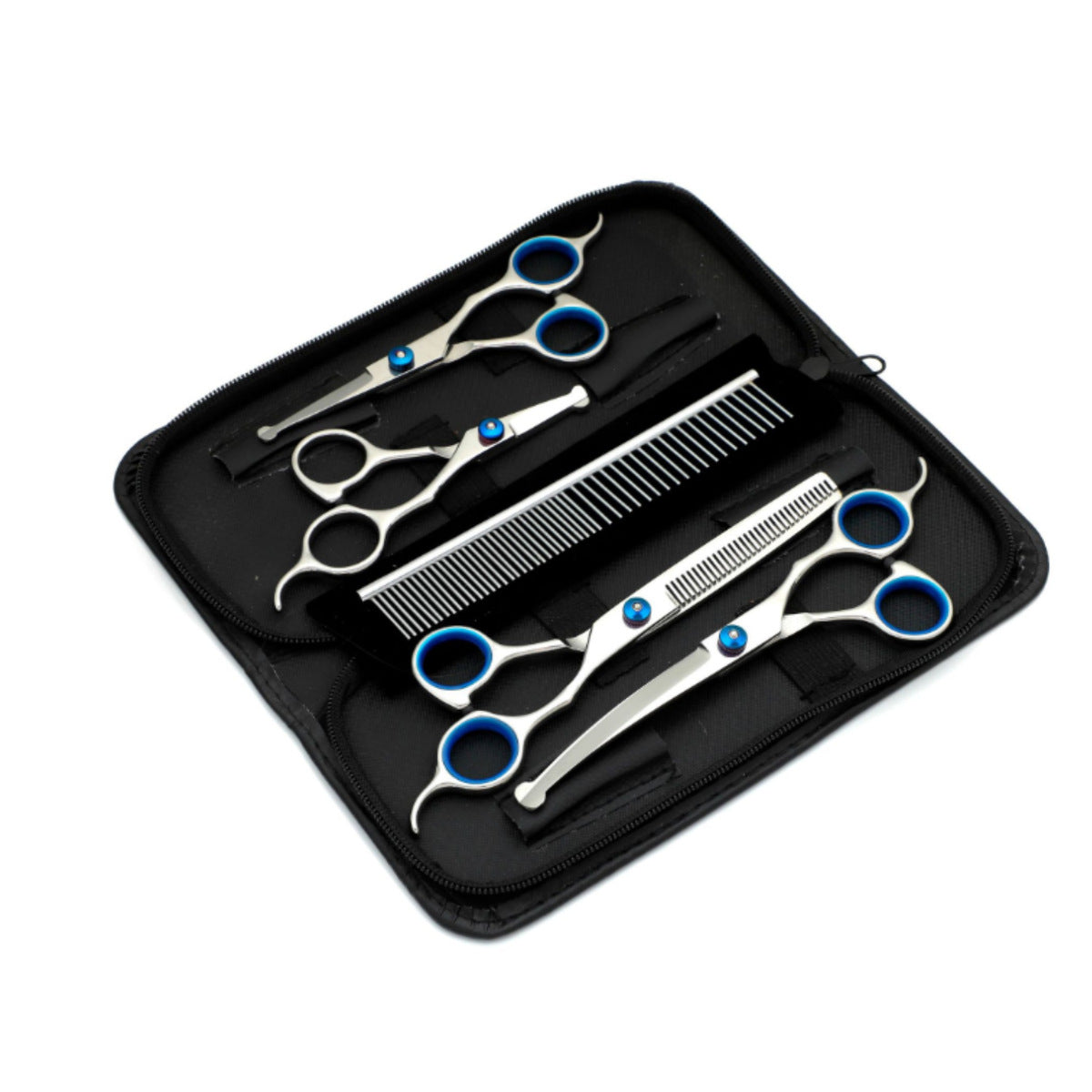 Professional Pet Grooming Scissors Set with Steel Comb