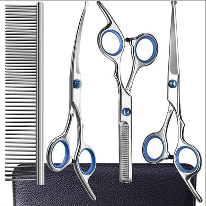 Professional Pet Grooming Scissors Set with Steel Comb
