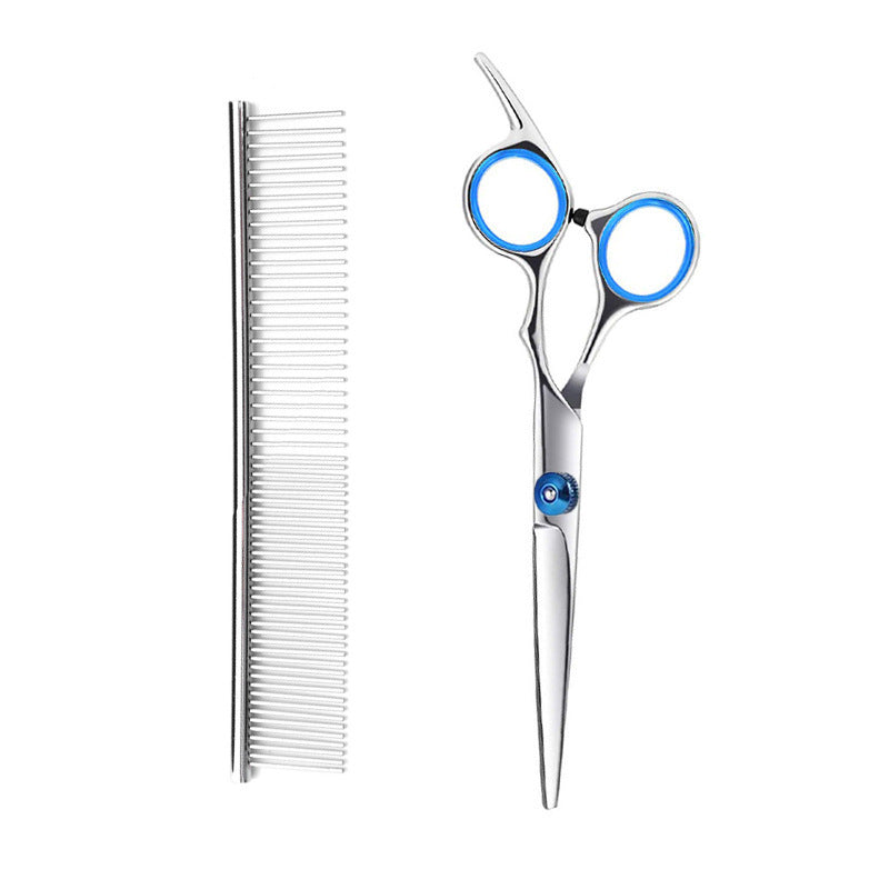Professional Pet Grooming Scissors Set with Steel Comb