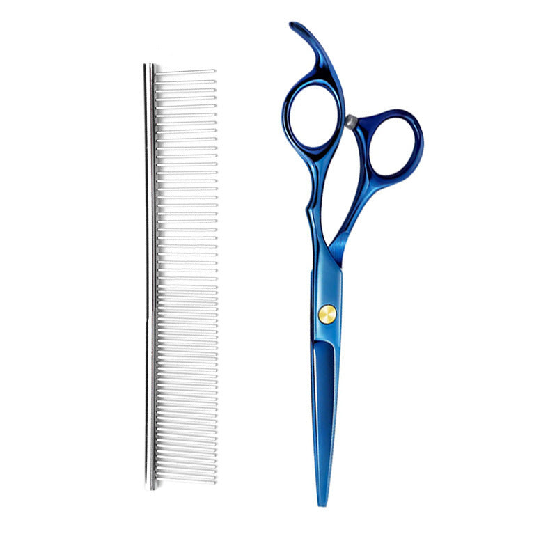 Professional Pet Grooming Scissors Set with Steel Comb
