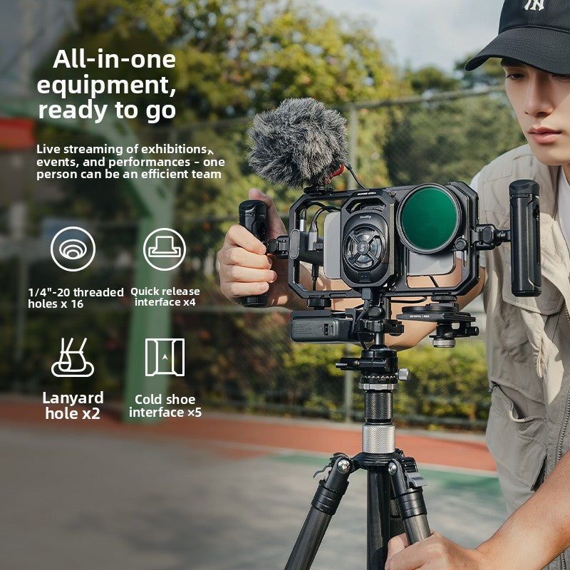 Professional Smartphone Video Cage Kit with Cooling and Handles