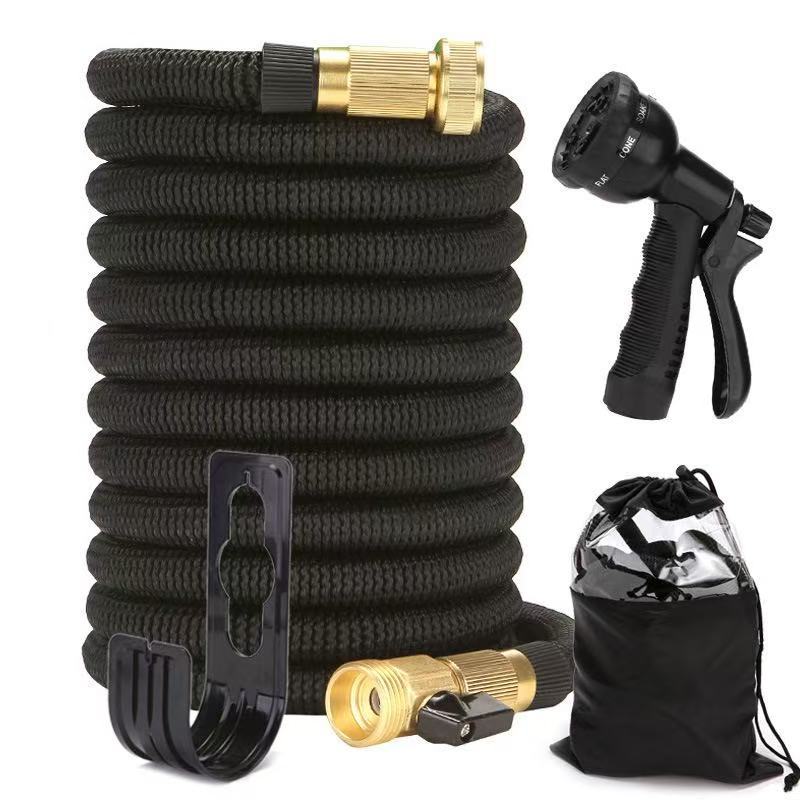 Professional Upgraded Garden Hose with Woven Strap for Water Guns, Car Washing, and Plant Watering—3x Extendable