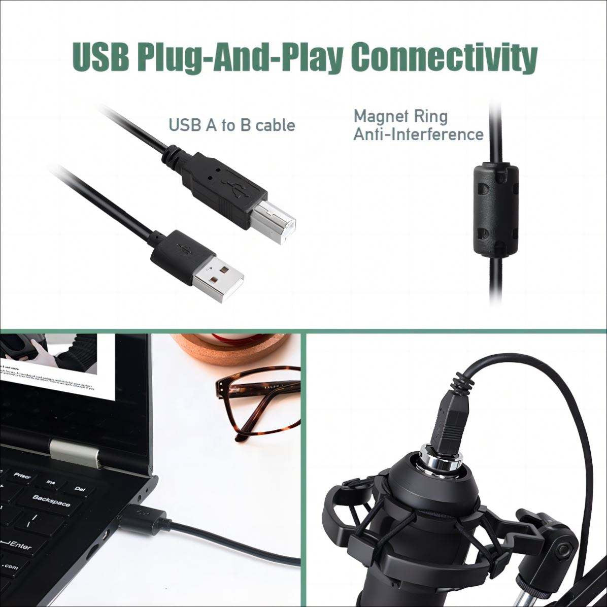 Professional USB Condenser Microphone Studio Recording