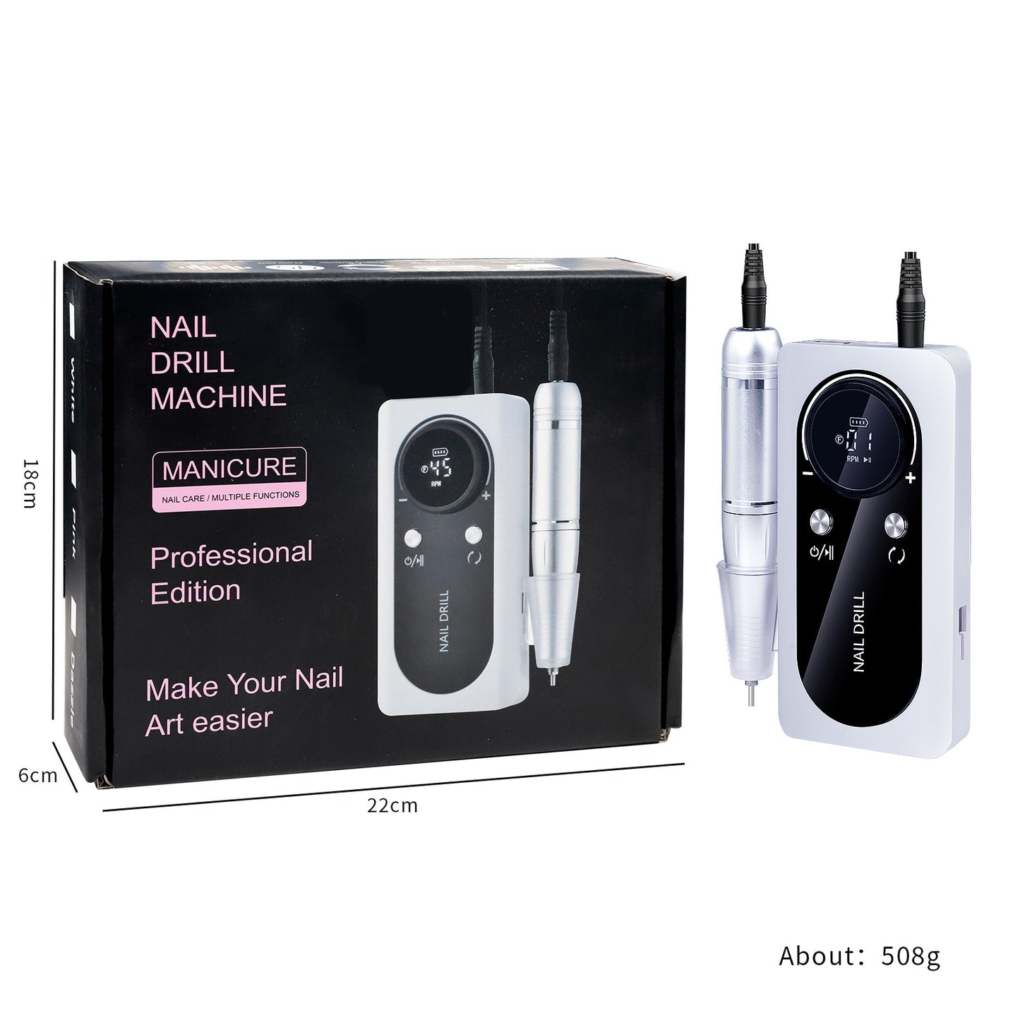 Professional USB Rechargeable Nail Grinder with 45000 RPM