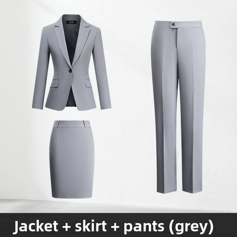 Professional Women's Suit Set with Skirt or Pants
