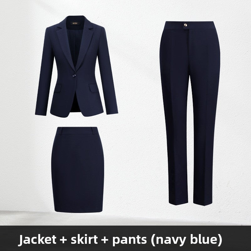 Professional Women's Suit Set with Skirt or Pants