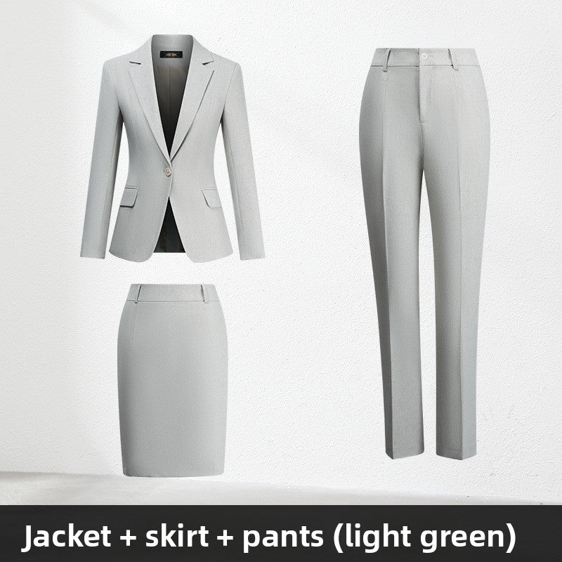 Professional Women's Suit Set with Skirt or Pants