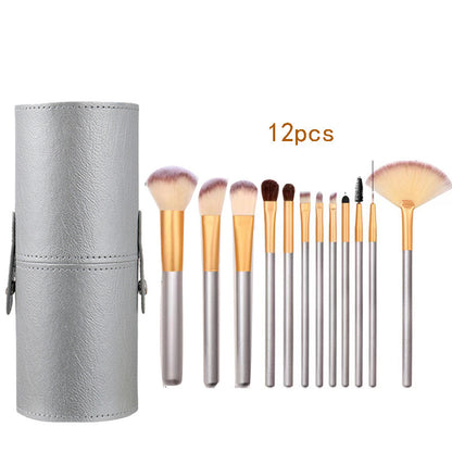 Professional Wooden Handle Makeup Brush Set (12/18/24 Pieces)