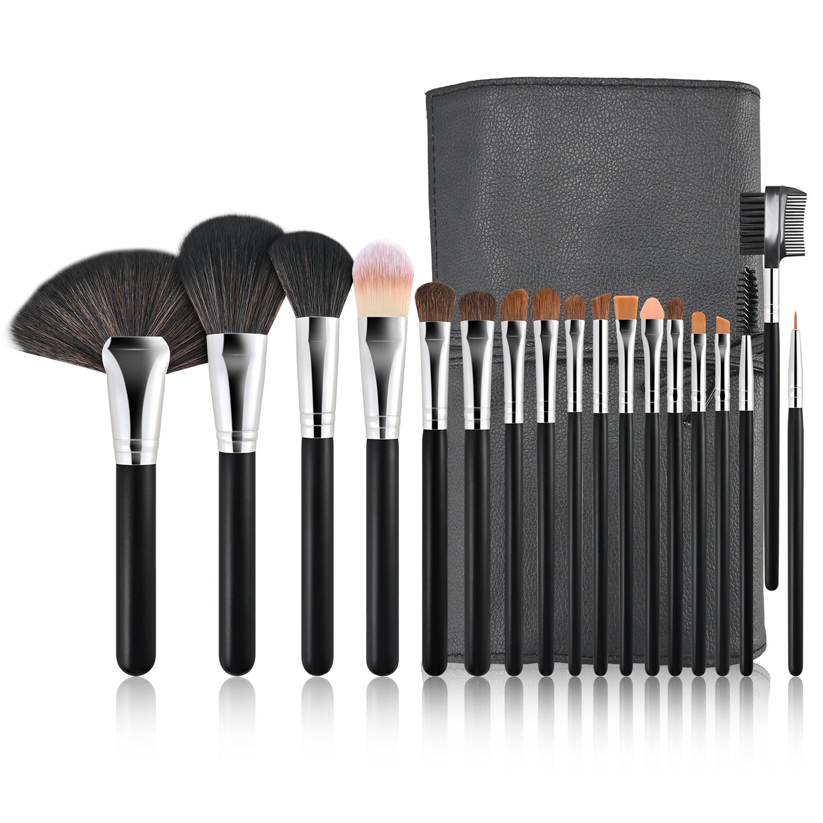 Professional Wooden Handle Makeup Brush Set (12/18/24 Pieces)
