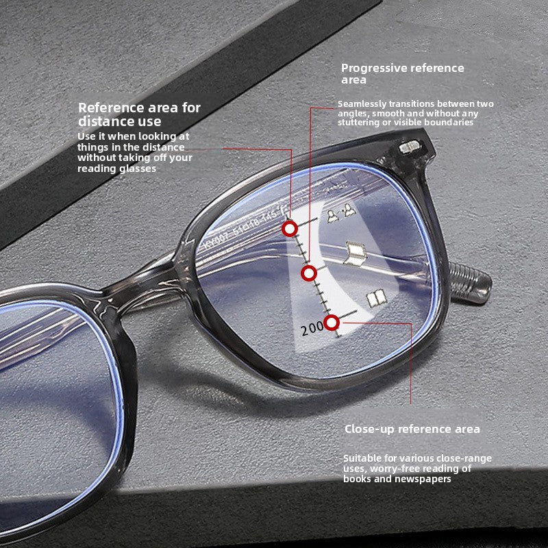 Progressive Anti-Blue Light Presbyopic Glasses