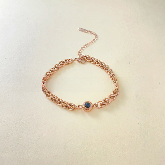 Projection new titanium steel couple bracelet