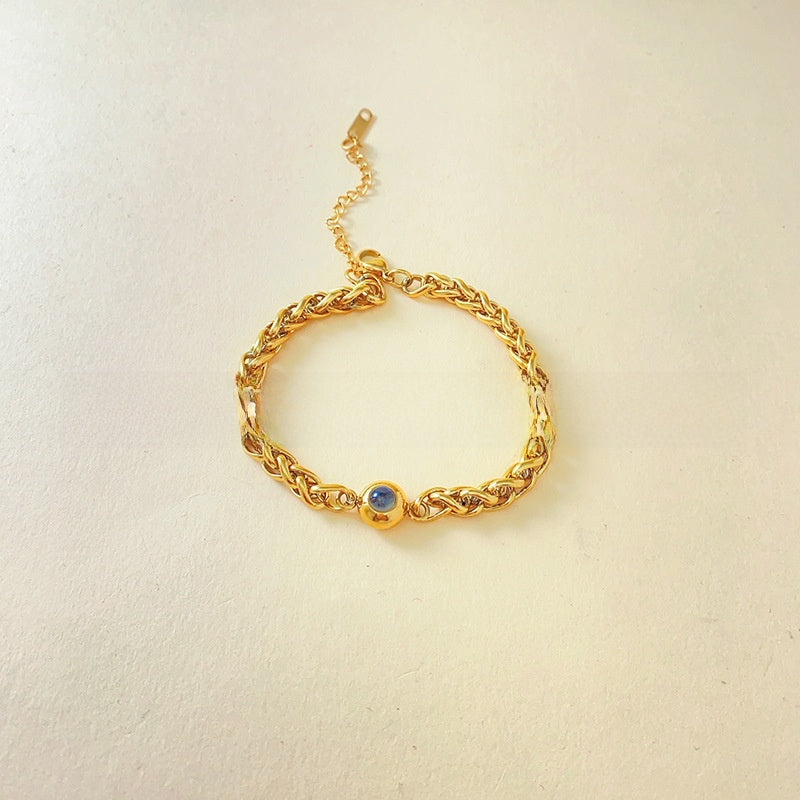 Projection new titanium steel couple bracelet