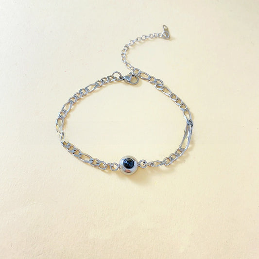 Projection new titanium steel couple bracelet