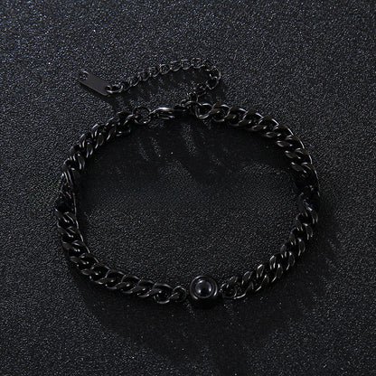 Projection new titanium steel couple bracelet
