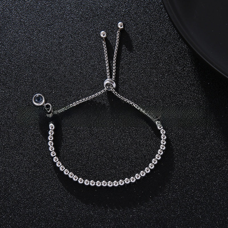 Projection new titanium steel couple bracelet