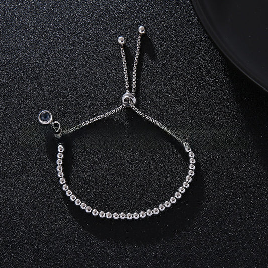 Projection new titanium steel couple bracelet