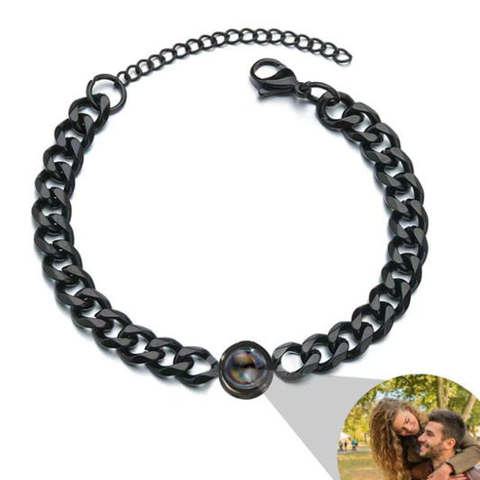 Projection new titanium steel couple bracelet